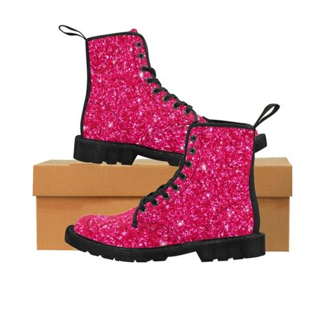 Pink Glitter Boots Etsy