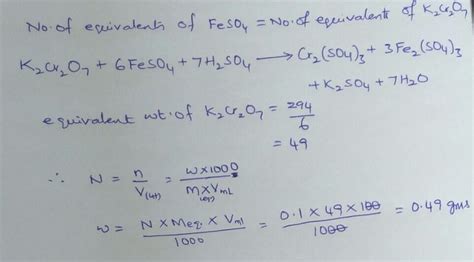 Ml Of N Feso Solution Will Be Completely Oxidised By X Gms Of