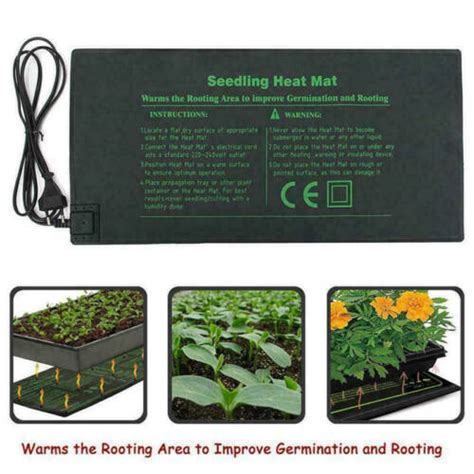 220v Seedling Heating Mat Germinate Starter Warmer Pad Plant Hydroponics 24x52cm Ebay