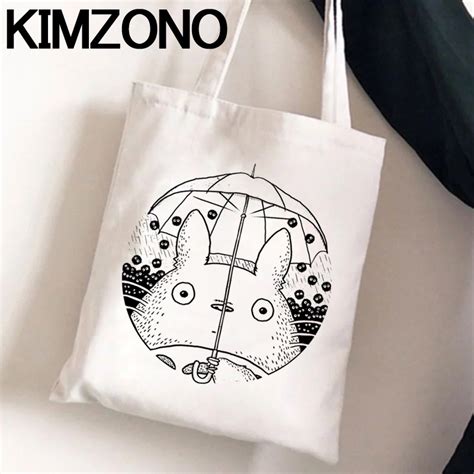 Totoro Shopping Bag Grocery Eco Reusable Shopper Canvas Bolsa Bag Bolsa