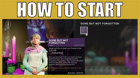 Gone But Not Forgotten Quest Guide Destiny 2 How To Start Festival Of