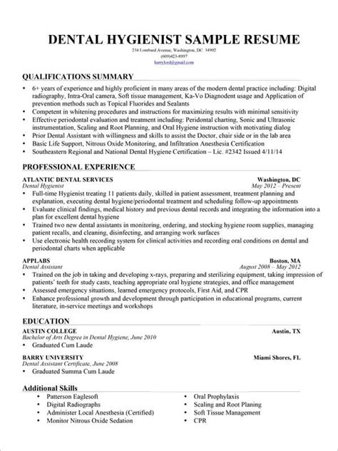 Dental Assistant Resume Template - 7+ Free Word, Excel, PDF Format ...