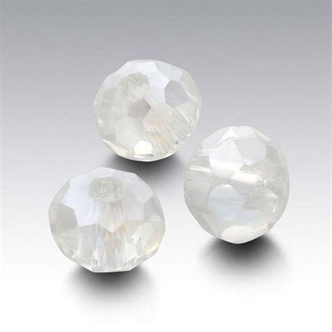 Crystal 4 X 6mm Faceted Roundel Bead Transparent White AB RioGrande