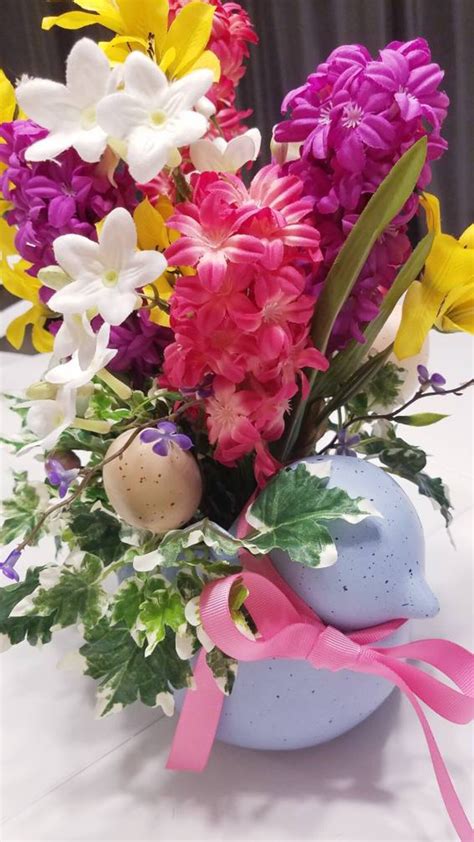 Spring Chick Floral Centerpiece Easter Egg Centerpiece Etsy