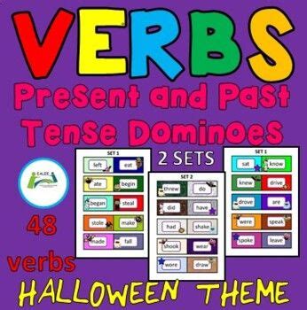 ESL ELL EAL VERBS Halloween Present And Past Tense Dominoes