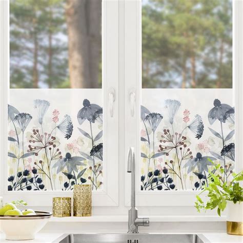 Fensterfolie Sichtschutz Wildblumen Aquarell I Fensterbilder