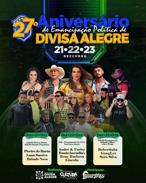 Portal Minas Gerais Eventos 27 ANIVERSÁRIO DE DIVISA ALEGRE