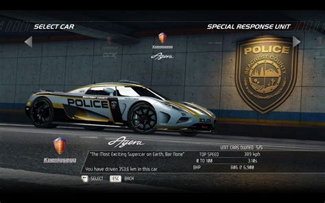 Video Games Cars Police Koenigsegg Agera Need For Speed Hot