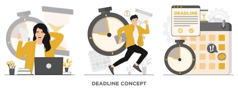 Premium Vector Flat Vector Deadline Concept Illustration