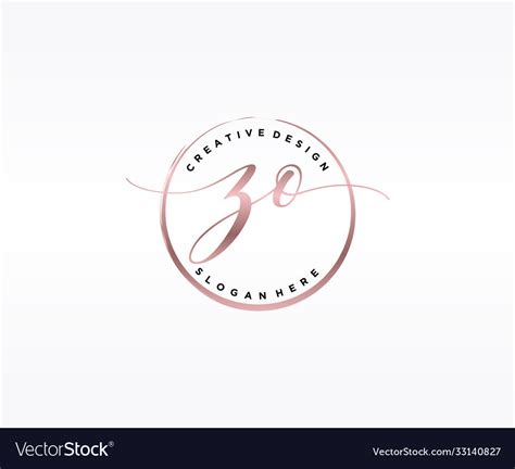 Initial Zo Handwriting Logo With Circle Template Vector Image