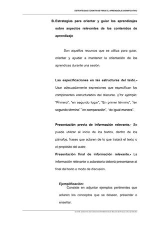 Estrategias Cognitivas Para El Aprendizaje Significativo Pdf