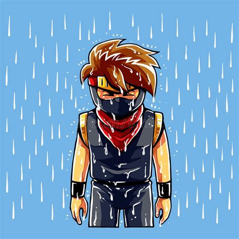 Ninja Boy Sadness In Tears Stock Illustration Illustration Of Sobbed