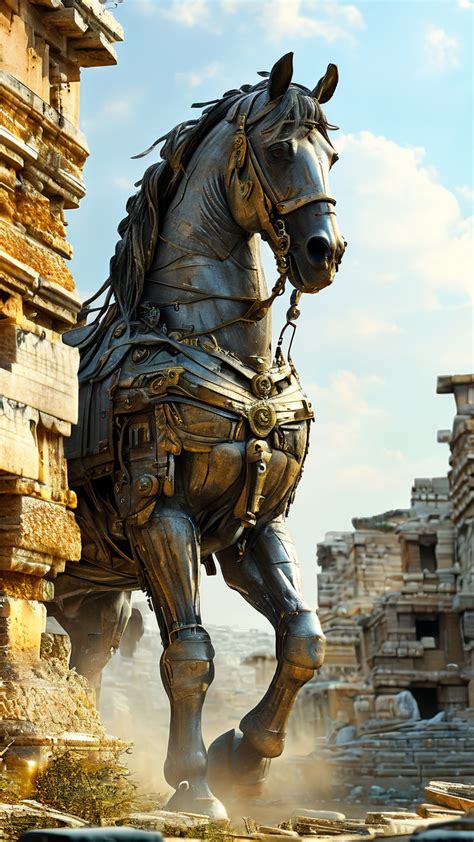 Trojan Horse in the ancient city of Troy wide view by Nathan Arantes ...