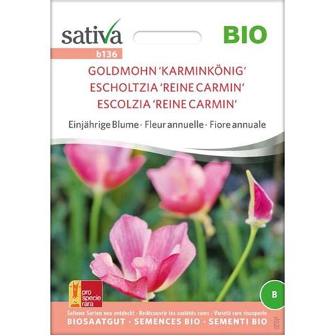 Sativa Bio Einj Hrige Blume Goldmohn Karmink Nig Packung