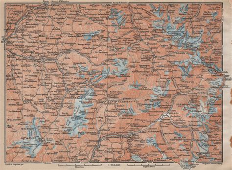 Aix Les Bains Antique Town City Plan De La Ville Savoie Carte Old Map