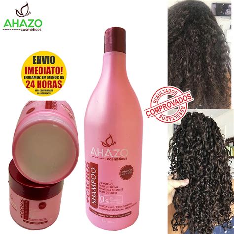 kit tratamento Intenso Shampoo e Máscara Cachos e Crespos 500gr Ahazo