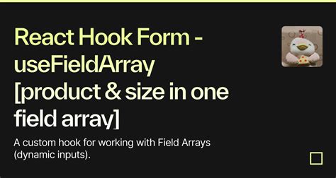 React Hook Form Usefieldarray Product Size In One Field Array