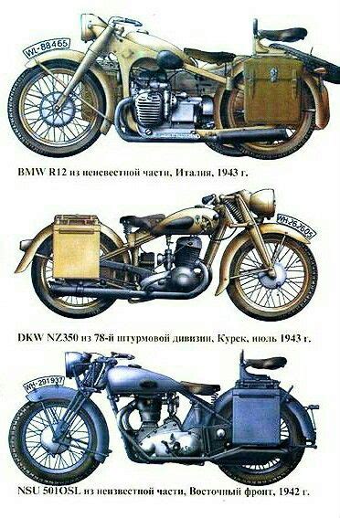 Three Different Types Of Motorcycles Are Shown In This Drawing And