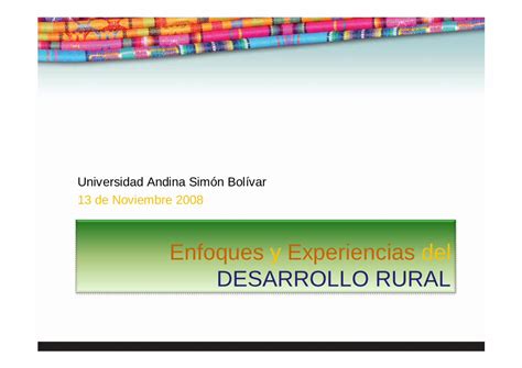 PDF Enfoques Y Experiencias Del DESARROLLO RURALuasb Edu Ec UserFiles