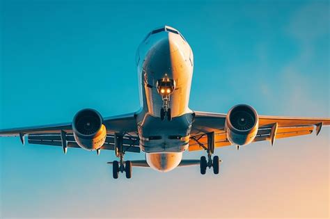 Premium Ai Image A Plane Is Flying In The Sky With The Landing Gear Down