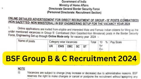 Bsf Group B And C Recruitment 2024 Bsf में आई भर्ती Daily Job Dekho