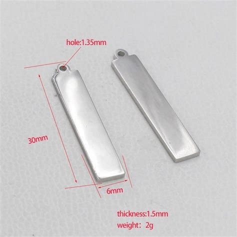 Pcs Diy Stainless Steel Mirror Polished Outer Hole Rectangular