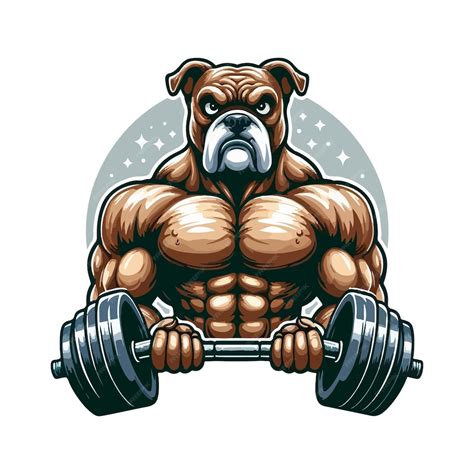 Premium Vector Big Muscly Angry Dog Beast Masculine Bodybuilder