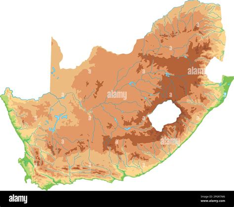 High detailed South Africa physical map Stock Vector Image & Art - Alamy