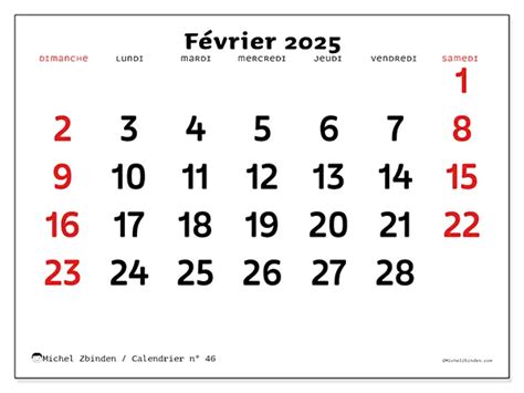 Calendriers F Vrier Michel Zbinden Fr