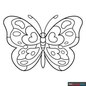 Rainbow Butterfly Coloring Page | Easy Drawing Guides