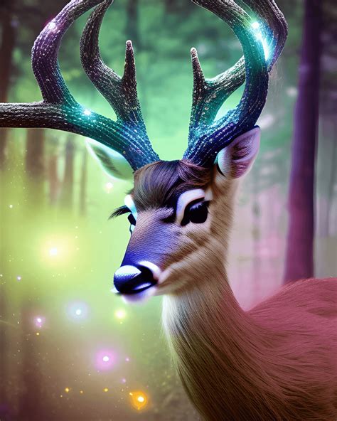 Superleuke Kawaii Chibi Deer Luminescent Forest Hyper Gedetailleerd