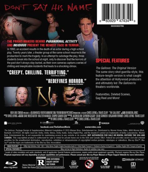 The Gallows By Travis Cluff Chris Lofing Cassidy Ford Pfeifer Brown Blu Ray Barnes