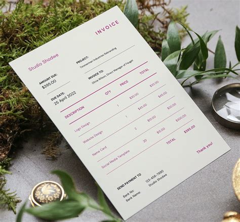 Editable Receipt Invoice Templates Canva Printable Billing Etsy