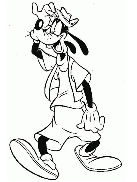 Feliz Goofy Para Colorir Imprimir E Desenhar Colorirme