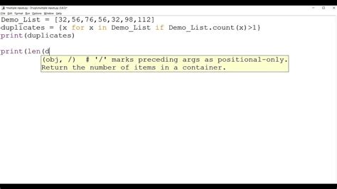 How To Find Duplicates In A List In Python Youtube