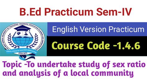 B Ed Sem Iv Practicum Course Code Wbuttepa English Version