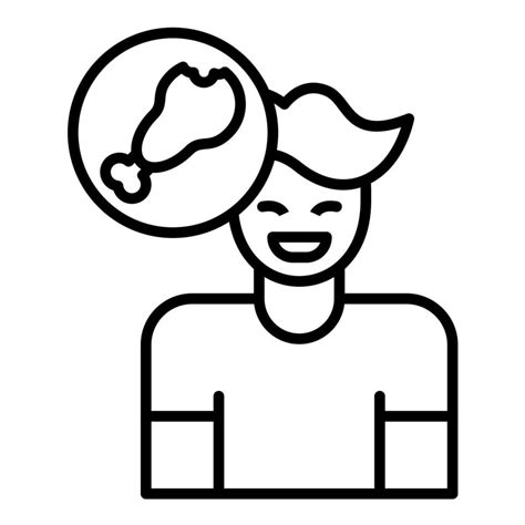 Binge Eating Line Icon 14640576 Vector Art At Vecteezy