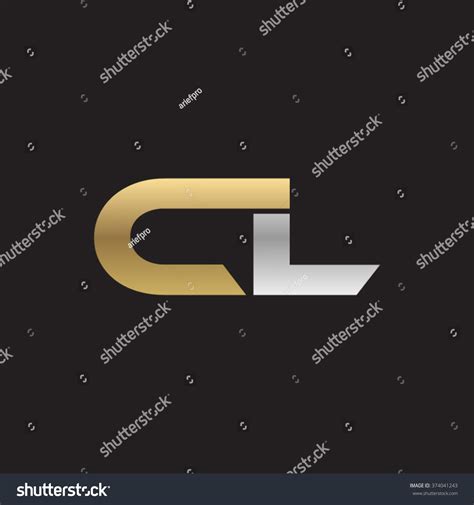 Cl Company Linked Letter Logo Golden Silver Royalty Free Stock Vector