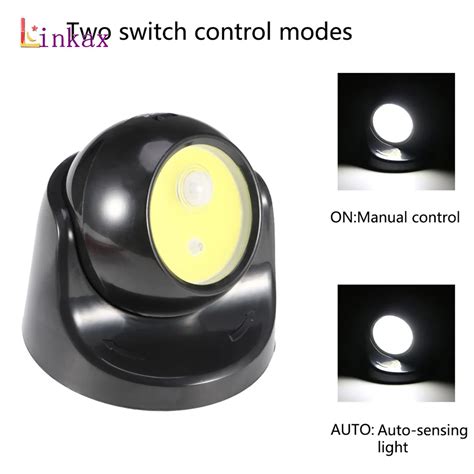 3 Modes COB LED PIR Motion Sensor Wall Lamp 360 Degree Rotation Lamp 2