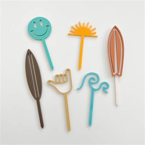 Surfs Up Cupcake Toppers Wave Cupcake Toppers Surfboard Etsy In