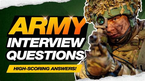 ARMY INTERVIEW QUESTIONS TOP SCORING ANSWERS How To PASS The