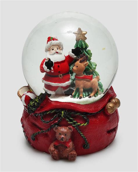 Riachuelo Globo De Neve Decorativo Papai Noel Natalino Vermelho