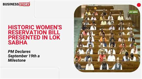 Historic Womens Reservation Bill Presented In Lok Sabha Pm Declares September 19th A Milestone