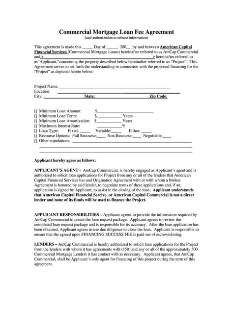 Loan Fee Agreement Fill Online Printable Fillable Blank Pdffiller