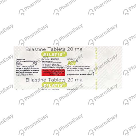 Bilatis 20 Mg Tablet 10 Uses Side Effects Price And Dosage Pharmeasy