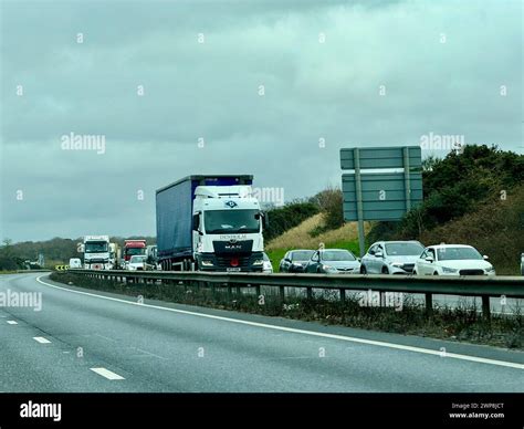 Ipswich Suffolk 14 February 2024 Major Delays On The A14 West