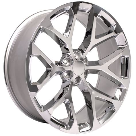 Gmc Snowflake Rims Cv98b 26x10 Chrome Gmc Sierra Snowflake Wheels Set