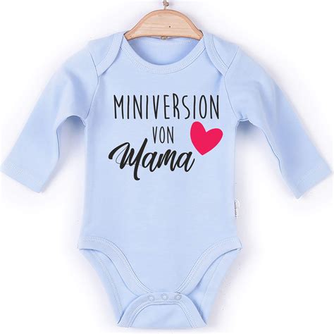 Baby Body Langarm Blau Spruch Miniversion Papa Baby Body Junge Baby