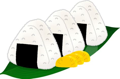 商用フリー無料イラスト笹の葉に乗せたおにぎり・おむすびonigiri020 商用okフリー素材集「ナイスなイラスト」