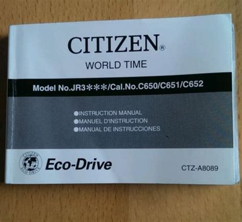 Citizen Eco Drive World Time Manual